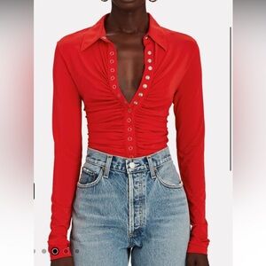 ALC Larsen Ruched Red Top Size XS NWT